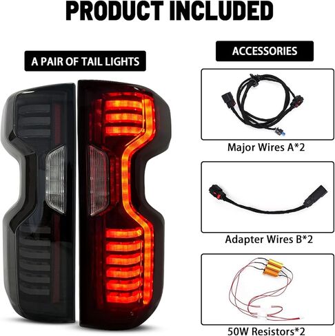 LED Tail Lights For 2019-2023 Chevy Silverado 1500 2020-2023 Silverado 2500HD 3500HD Smoked Tail Lamp Red Brake Lights (Left + Right) in Saudi Arabia