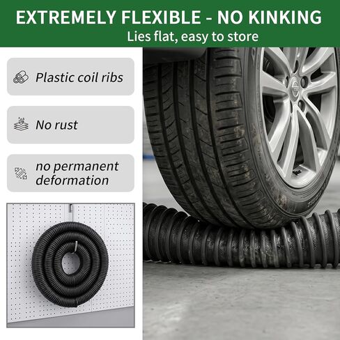 3" ID x 11' Car Exhaust Pipe Vent Hose for Garage Heavy-Duty Spliceable Exhaust Tailpipe Hose Kit 600°F Heat Resistan Flexible EPDM Rubber Pipe with Adjustable Two Hose Clamps for Auto Shop in Saudi Arabia