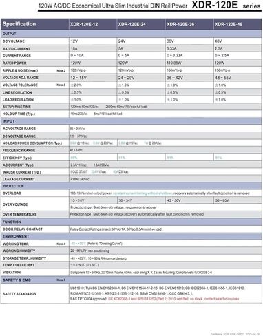 XDR-120E XDR-120E-12 XDR-120E-24 XDR-120E-36 XDR-120E-48 120W AC/DC Switching Power Supply(XDR-120E-48) in Saudi Arabia