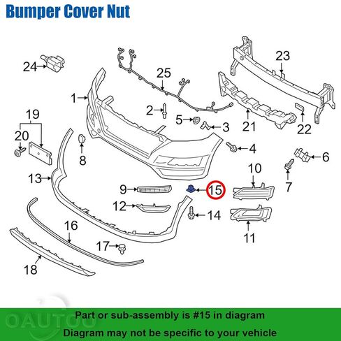 20pcs Front & Rear Bumper Cover Nut 86699-2M000, 86699-2D000 for Hyundai Accent Genesis Santa Fe Tucson, Kia Forte Sportage in Kuwait