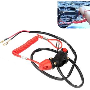 1 PC Motorcycle Kill Switch with Tether Lanyard, 7/8" 22mm Universal Handlebar 2 Wires Double Kill Stop Switch for 50cc 70cc 90cc 110cc 125cc 150cc 200cc 250cc ATV Dirt Bike Motocross (Black) in Saudi Arabia