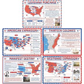 5 Pcs American Expansion in US History Poster for Classroom American History Wall Art Poster Social Studies Classroom Decoration Study Materials for Students Teachers Middle High School Wall Decor in Saudi Arabia