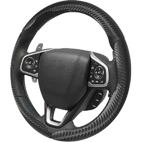 3pcs Carbon Fiber Anti-Slip Auto Car Steering Wheel Cover Fits for Chevy Silverado,Tahoe,Equinox,Traverse,Trailblazer,Colorado, (Black) in Saudi Arabia