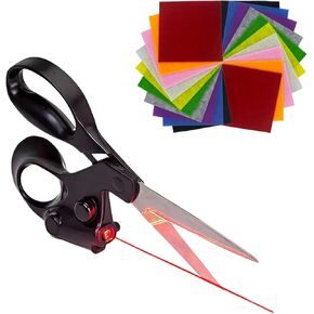 Laser Guided Scissors & Felt Sheets Craft Kit – Professional Laser Guide Cutting Tool with 20-Pack Nonwoven Felt Fabric Squares for Sewing, Quilting, DIY, Patchwork, Scrapbooking & Art Projects in Saudi Arabia