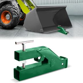 Clamp On Trailer Hitch Receiver 2 Inch Ball Mount Adapter for Tractor Bucket Fits All 2" Hook Inserts,Green in Saudi Arabia