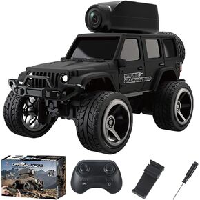KF32 1:64 RC Mini Climbing Alloy Video Car with APP Control and Radio Remote Control HD Camera FPV Cars (Black) in Saudi Arabia