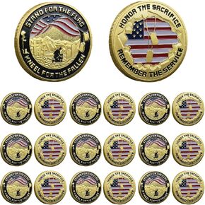 10pcs Military Challenge Coin Veteran Memorial Day We Stand for The Flag Commemorative Army Military Coins for Veterans in Saudi Arabia