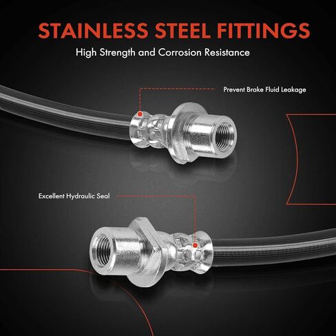 A-Premium Rear Side Brake Hydraulic Hose Compatible with Honda, Acura and Isuzu Models - Accord 1990-1997, Odyssey/TL 1995-1998, Legend 1987-1990, CL 1997-1999, Vigor 1992, Oasis 1996-1999 in Kuwait