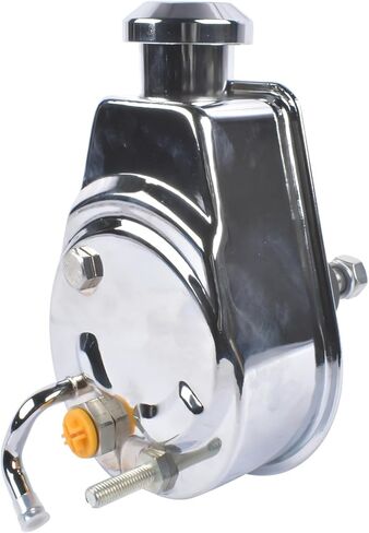 Power Steering Pump P Series 5/8" Keyway Replacement for Chevy Monte Carlo Camaro Malibu Chevelle Bel Air Biscayne 1966-1974 STP01S Chrome in Kuwait
