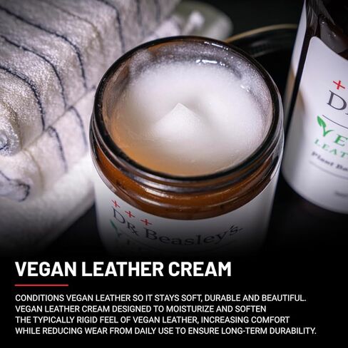 Dr. Beasley's Vegan Leather Cream 9 oz - Gentle Plant Based Formula, Conditions, Softens, UV Protection, Promotes Durability & Longer Life in Kuwait