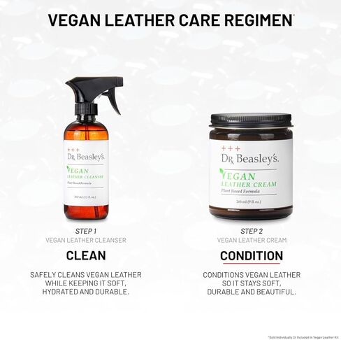 Dr. Beasley's Vegan Leather Cream 9 oz - Gentle Plant Based Formula, Conditions, Softens, UV Protection, Promotes Durability & Longer Life in Kuwait