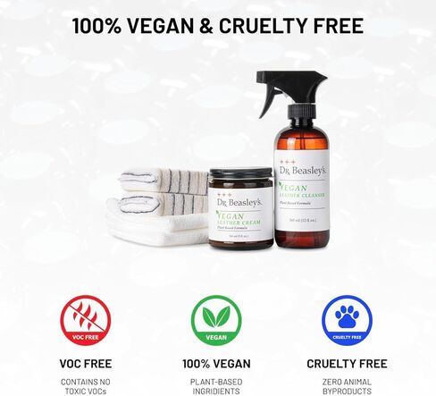 Dr. Beasley's Vegan Leather Cream 9 oz - Gentle Plant Based Formula, Conditions, Softens, UV Protection, Promotes Durability & Longer Life in Kuwait