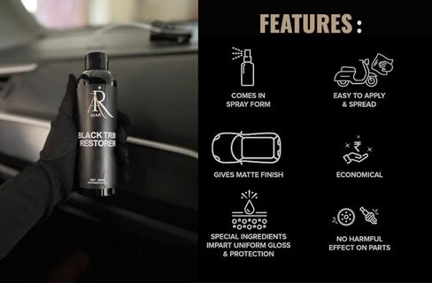 Black Trim Restorer for Cars, Plastic & Rubber Restorer Spray, Long Lasting UV Protection, Works on Bumpers, Mirrors, Tires, Lasts 8+ Months 6.7 Fl Oz in Kuwait