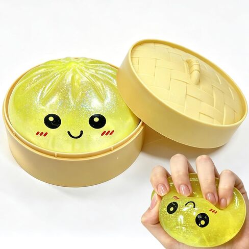 Sugar Glitter Dumpling Squishy with Box,3.86inch Maltose Glitter Squishy Dumpling Slow Rising Squeeze Stress Ball,Cute Squishies Toy Anxiety Relief Sensory Fidget Toy(Purple) in Saudi Arabia