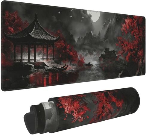 XL Flower Large Gaming Mouse Pad, Long Extended Full Floral Mouse Mat Desk Pad for Top Keyboard Table, Aesthetic Cute Big Stitched Mousepad Gifts for Women Office Decor(Pink, 31.5 * 11.8 in) in Saudi Arabia