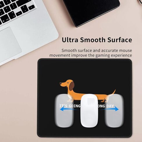 Dachshund Mouse Pad Desk Mat Cute Wiener Weenie Sausage Hot Dog Non-Slip Rubber Base Stitched Edges It's Going to Be Long Day Quote Gift for Women Office Desk Accessories in Saudi Arabia