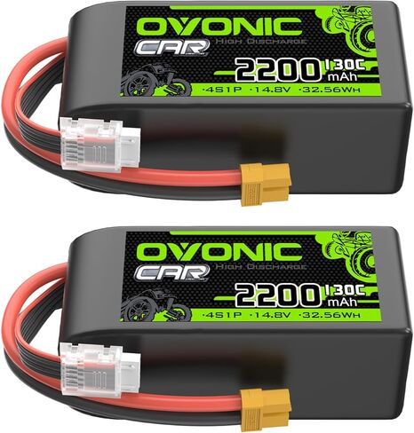 OVONIC 4S LiPo Battery 2200mAh 14.8V 130C Short RC Battery with XT60 Connector in Kuwait