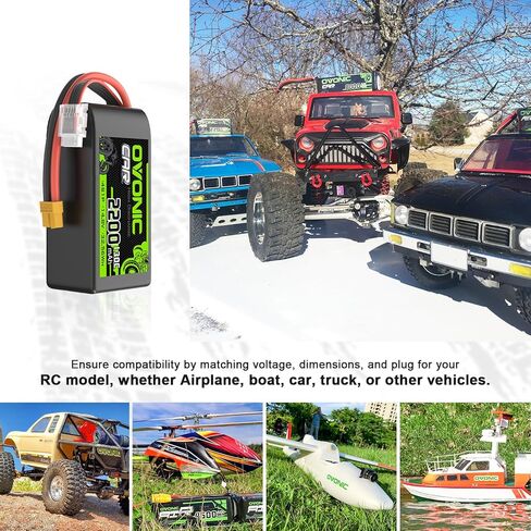 OVONIC 4S LiPo Battery 2200mAh 14.8V 130C Short RC Battery with XT60 Connector in Kuwait
