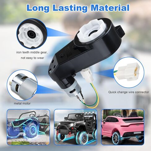 2Pcs 12V Motor Gearbox RS550 40000RPM High-Speed for Power Wheels Kids Ride on Car Motor Upgrade 12 Volt Ride-On Toys Replacement Parts with Drive Engines for Kids Cars, Motorcycles in Saudi Arabia