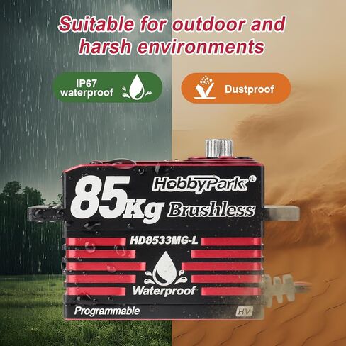 HobbyPark Direct Powered Fast Speed RC Steering Servo Brushless High Torque 85kg / 1380oz-in Powerful for 1/7 1/8 1/10 RC Crawler Truck Short Course Buggy Car Basher Bashing Upgraded Servos in Kuwait