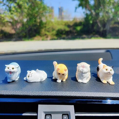 Cute Cats Car Dashboard Decorations, Funny Cat Playing Ornaments Rear View Mirror Accessories Center Console Decor, Car Accessories Interior for Women/Men in Saudi Arabia