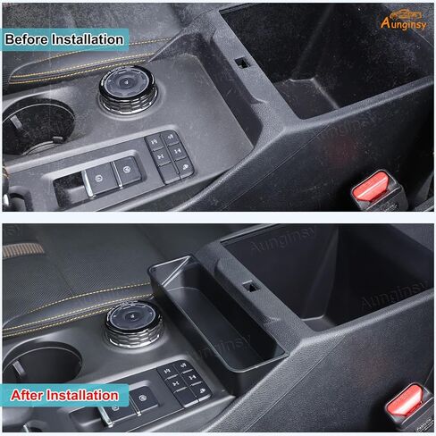 Aunginsy Center Console Armrest Hanging Storage Box Compatible with Ford Ranger 2023-2025 2026, Car Central Control Front Armrest Hanging Storage Basket Organizer Tray Insert ABS Interior Accessories in Kuwait