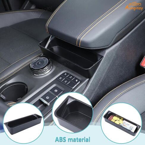 Aunginsy Center Console Armrest Hanging Storage Box Compatible with Ford Ranger 2023-2025 2026, Car Central Control Front Armrest Hanging Storage Basket Organizer Tray Insert ABS Interior Accessories in Kuwait