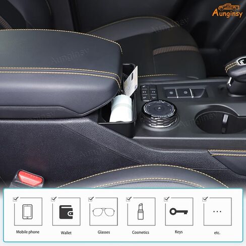 Aunginsy Center Console Armrest Hanging Storage Box Compatible with Ford Ranger 2023-2025 2026, Car Central Control Front Armrest Hanging Storage Basket Organizer Tray Insert ABS Interior Accessories in Kuwait