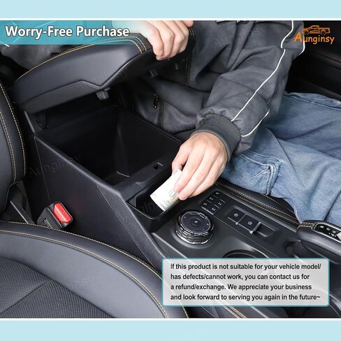 Aunginsy Center Console Armrest Hanging Storage Box Compatible with Ford Ranger 2023-2025 2026, Car Central Control Front Armrest Hanging Storage Basket Organizer Tray Insert ABS Interior Accessories in Kuwait