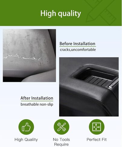 UMISHI Center Console Armrest Lid Fit for Toyota Tundra 2014 2015 2016 2017 2018 2019 2020 Leather Material (Black) in Saudi Arabia