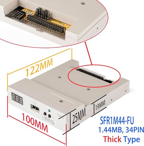 SFR1M44-FU Gotek Floppy to USB Drive Floppy Emulator for Tajima SWF Happy Brother Embroidery Machines, 1.44MB Capacity and 34 pins in Saudi Arabia