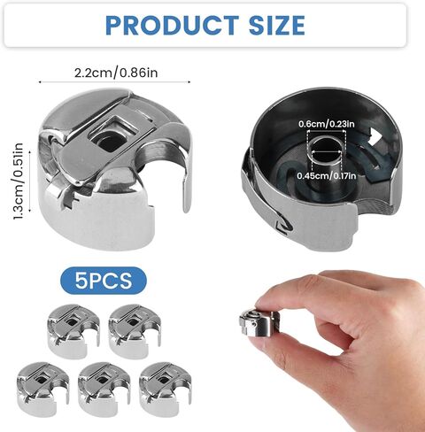 Nextpal 5-Pack Standard Industrial Bobbin Case, Bobbin Cases Compatible with Embroidery Machines Sewing Machine, Industrial Replacement Set Easy Installation in Saudi Arabia