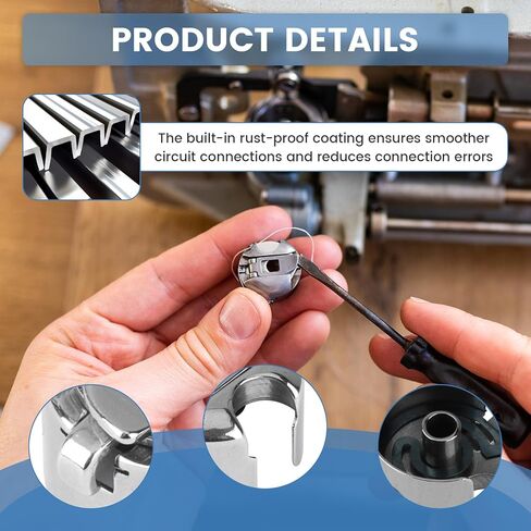 Nextpal 5-Pack Standard Industrial Bobbin Case, Bobbin Cases Compatible with Embroidery Machines Sewing Machine, Industrial Replacement Set Easy Installation in Saudi Arabia