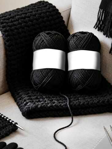 Yarn for Crocheting and Knitting, Chenille Yarn Velvet Soft Yarn, 5g Mini Skein 1-Pack for Small Craft Projects, Soft DIY Yarn Supplies, Size, Black in Kuwait