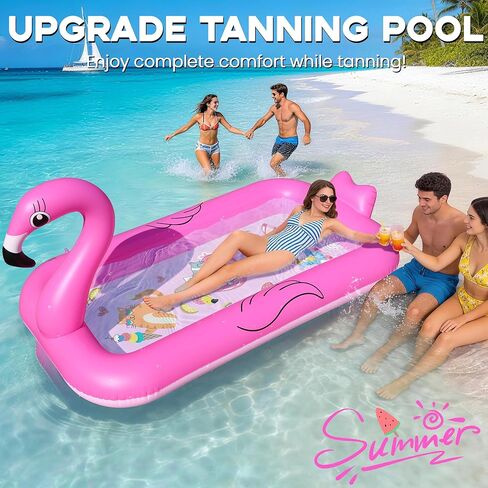 FluSing Splash Pad for Toddlers, Flamingo Splash Pad Sprinkler for Kid, Thicken Sprinkler for Kids Outdoor Water Toy Play Mat, Inflatable Splash Pad for Kids, Backyard Summer Toddler Sprinkler Pool in Saudi Arabia