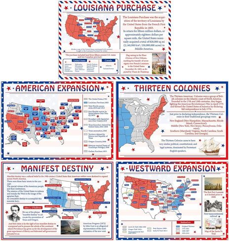 5 Pcs American Expansion in US History Poster for Classroom American History Wall Art Poster Social Studies Classroom Decoration Study Materials for Students Teachers Middle High School Wall Decor in Saudi Arabia