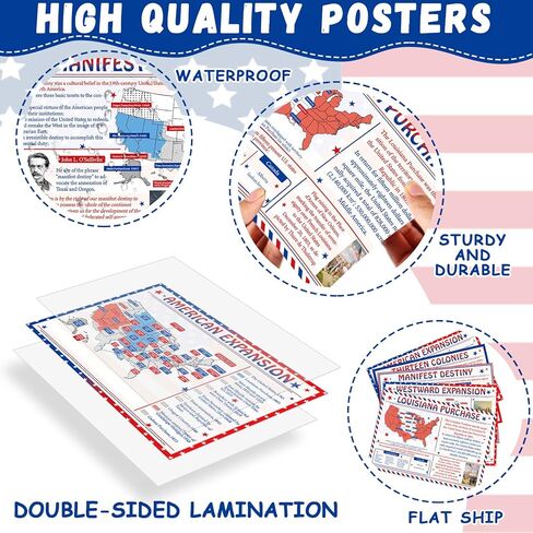 5 Pcs American Expansion in US History Poster for Classroom American History Wall Art Poster Social Studies Classroom Decoration Study Materials for Students Teachers Middle High School Wall Decor in Saudi Arabia