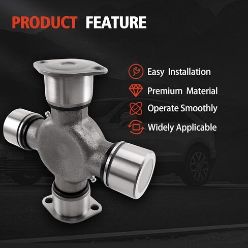 Universal Joint Kit for 1760 Series (HR Style), 1.938 inch Bearing Cap & 7 inch Plate Heavy Duty U-Joint, Replaces 5-677X, 5677X, M677X HD5677X, 7525677X, 877 in Saudi Arabia