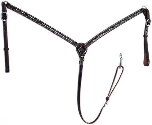 Leather Breast Collar for Horse Western Ring-in-Center Breastcollar Brown in Saudi Arabia