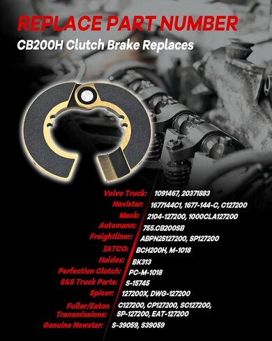 SCB200 Clutch Brake 0.38" Thickness 2-Piece Hinged Steel Construction Fit For Heavy-Duty Transmissions Inside Diameter 2"(50.8mm) Replaces Fuller 85541 IATCO BCH200H Volvo G2015830 in Saudi Arabia
