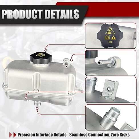 Aluminum Coolant Tank for Jeep Wrangler JL 2018-2024 & Gladiator JT 2020-2024, One-Piece Cast Aluminum, Replace 68283565AB & 68364312AA/AB/AC, Direct Fit with Cap in Saudi Arabia
