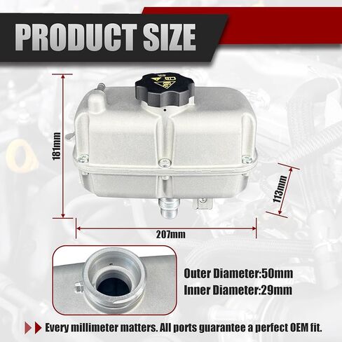 Aluminum Coolant Tank for Jeep Wrangler JL 2018-2024 & Gladiator JT 2020-2024, One-Piece Cast Aluminum, Replace 68283565AB & 68364312AA/AB/AC, Direct Fit with Cap in Saudi Arabia