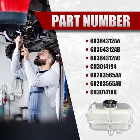 Aluminum Coolant Tank for Jeep Wrangler JL 2018-2024 & Gladiator JT 2020-2024, One-Piece Cast Aluminum, Replace 68283565AB & 68364312AA/AB/AC, Direct Fit with Cap in Saudi Arabia