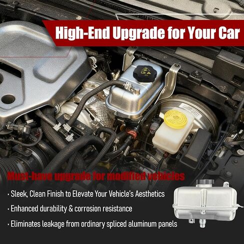 Aluminum Coolant Tank for Jeep Wrangler JL 2018-2024 & Gladiator JT 2020-2024, One-Piece Cast Aluminum, Replace 68283565AB & 68364312AA/AB/AC, Direct Fit with Cap in Saudi Arabia