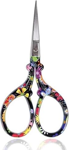 Sharp Craft Scissors Sewing Embroidery Threading Scissors with Leather Cover for Needlework Art Manual Handicraft DIY Tool (Colorful) in Kuwait