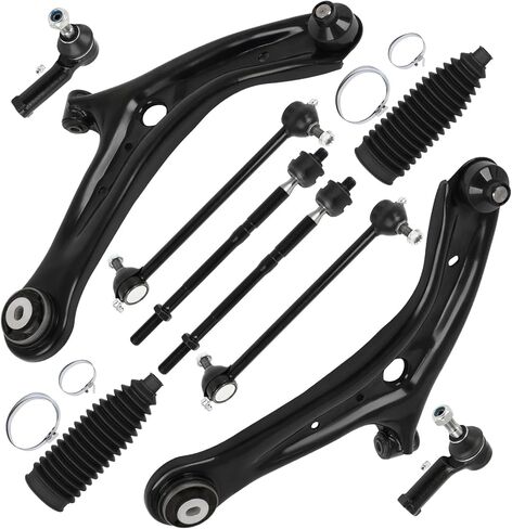 SCITOO 10pcs Front End Suspension Kit fit 2011-2018 for Ford Fiesta Lower Control Arm and Ball Joint Outer Inner Tie Rod End Steering Boot Sway Bar Link in Kuwait