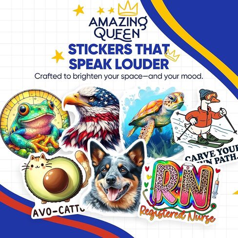 Tortoiseshell Cat Stickers - Watercolor Kitty - Peekaboo Kitten - 2 Pack - - 5" Wide Design - Adheres to Laptops, Tumblers, and More – Made in The USA - AQS7542 in Saudi Arabia