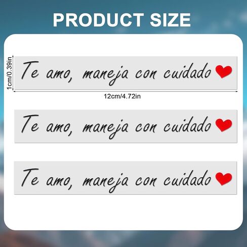 3pcs Te Amo Maneja Con Cuidado Sticker，Waterproof Spanish I Love You Drive Safe Motivational Automotive Rear View Mirror Decal for Cars Reminder Windows & Rearview Sticker Giftssgjc in Kuwait