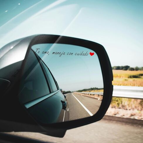 3pcs Te Amo Maneja Con Cuidado Sticker，Waterproof Spanish I Love You Drive Safe Motivational Automotive Rear View Mirror Decal for Cars Reminder Windows & Rearview Sticker Giftssgjc in Kuwait