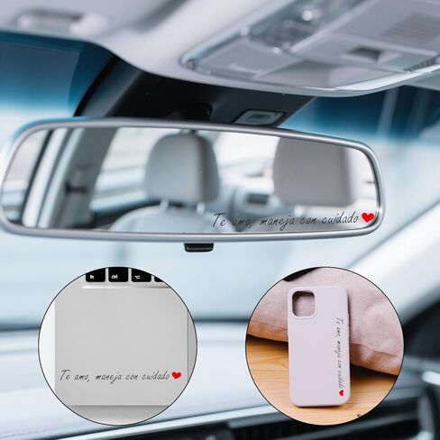 3pcs Te Amo Maneja Con Cuidado Sticker，Waterproof Spanish I Love You Drive Safe Motivational Automotive Rear View Mirror Decal for Cars Reminder Windows & Rearview Sticker Giftssgjc in Kuwait